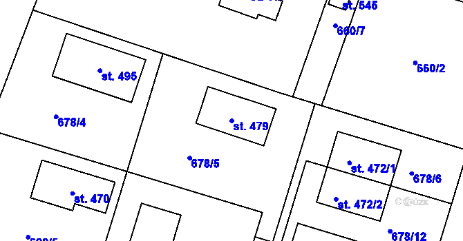 Parcela st. 479 v KÚ Ejpovice, Katastrální mapa