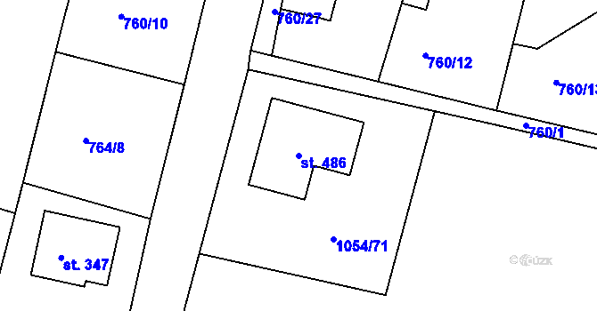 Parcela st. 486 v KÚ Ejpovice, Katastrální mapa