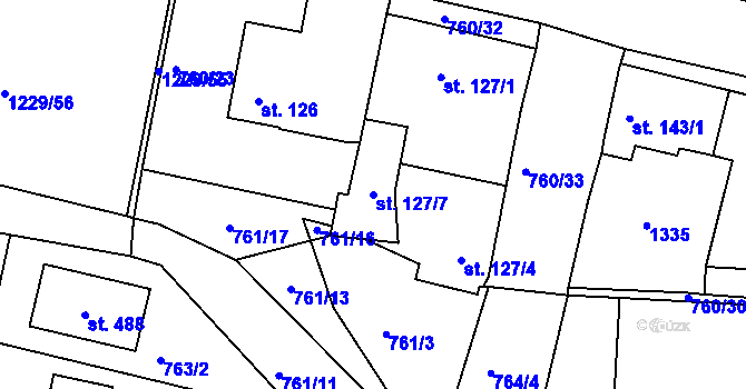Parcela st. 127/7 v KÚ Ejpovice, Katastrální mapa