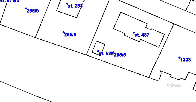 Parcela st. 529 v KÚ Ejpovice, Katastrální mapa