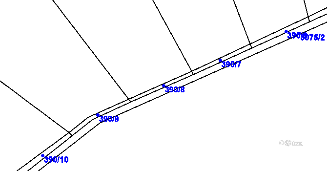 Parcela st. 390/8 v KÚ Třebutičky, Katastrální mapa