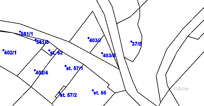 Parcela st. 403/8 v KÚ Lomnička, Katastrální mapa