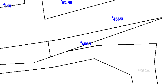 Parcela st. 466/7 v KÚ Lomnička, Katastrální mapa