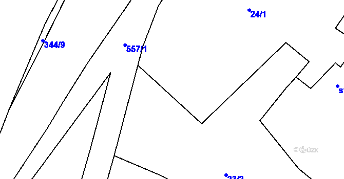 Parcela st. 24/2 v KÚ Lomnička, Katastrální mapa
