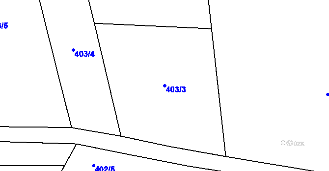 Parcela st. 403/3 v KÚ Lomnička, Katastrální mapa