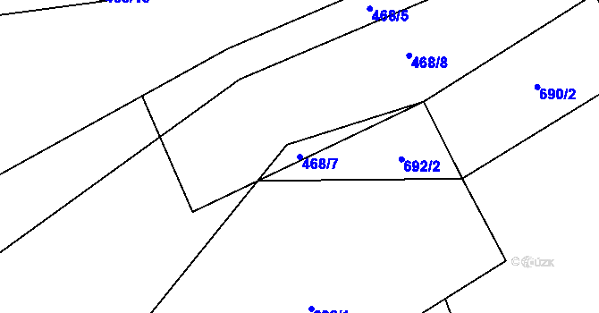 Parcela st. 468/7 v KÚ Malovice u Erpužic, Katastrální mapa