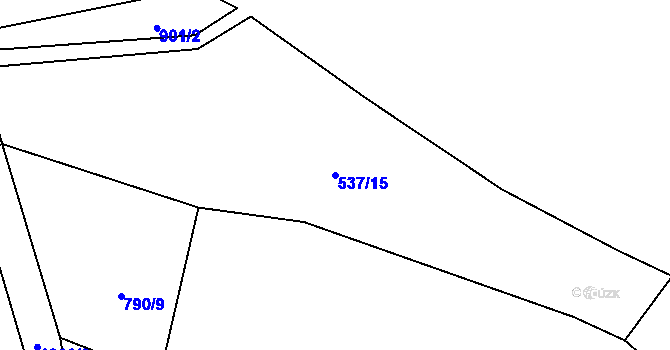 Parcela st. 537/15 v KÚ Malovice u Erpužic, Katastrální mapa