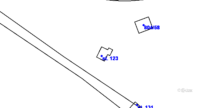 Parcela st. 804/23 v KÚ Malovice u Erpužic, Katastrální mapa