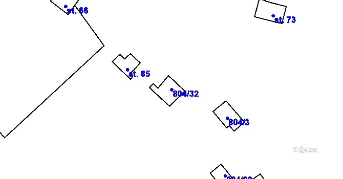 Parcela st. 804/32 v KÚ Malovice u Erpužic, Katastrální mapa