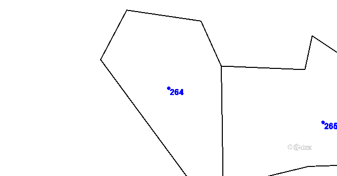 Parcela st. 264 v KÚ Eš, Katastrální mapa