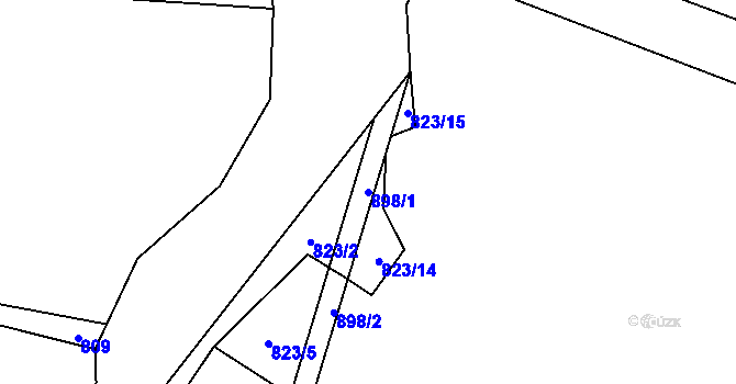Parcela st. 898/1 v KÚ Eš, Katastrální mapa
