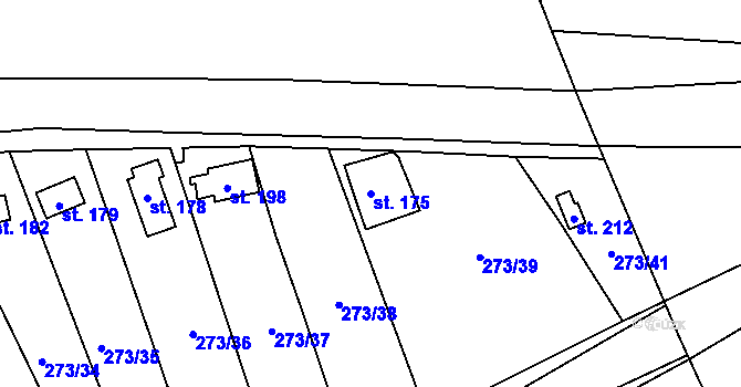 Parcela st. 175 v KÚ Evaň, Katastrální mapa