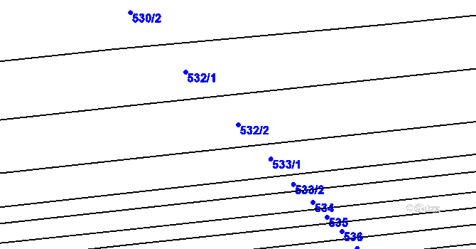 Parcela st. 532/2 v KÚ Evaň, Katastrální mapa