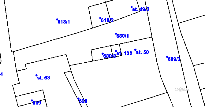 Parcela st. 680/8 v KÚ Horka u Libochovic, Katastrální mapa