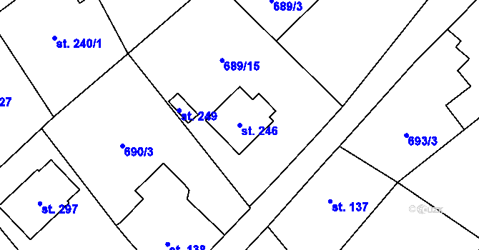 Parcela st. 246 v KÚ Felbabka, Katastrální mapa