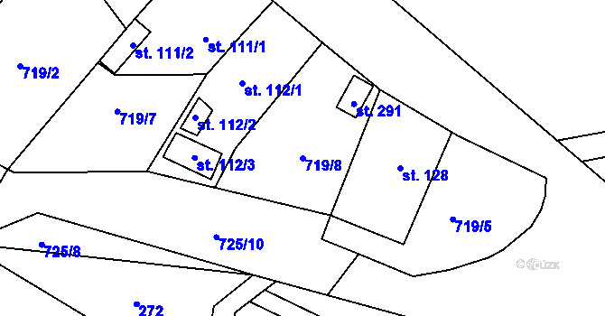 Parcela st. 719/8 v KÚ Felbabka, Katastrální mapa