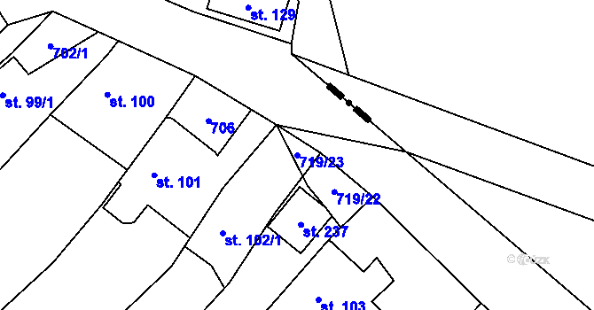 Parcela st. 719/23 v KÚ Felbabka, Katastrální mapa