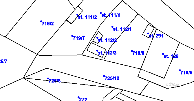 Parcela st. 112/3 v KÚ Felbabka, Katastrální mapa