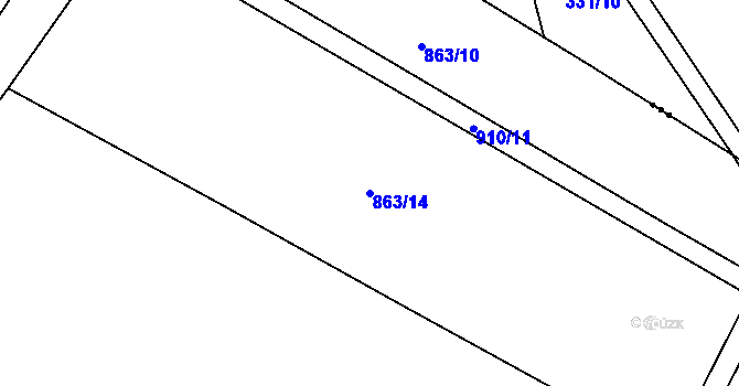 Parcela st. 863/14 v KÚ Filipov, Katastrální mapa