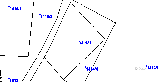 Parcela st. 137 v KÚ Filipov, Katastrální mapa
