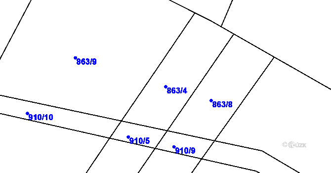 Parcela st. 863/4 v KÚ Filipov, Katastrální mapa