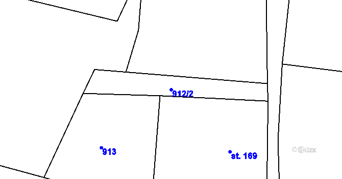 Parcela st. 912/2 v KÚ Filipov, Katastrální mapa