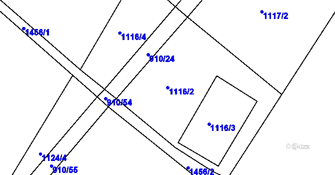Parcela st. 1116/2 v KÚ Filipov, Katastrální mapa