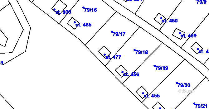 Parcela st. 477 v KÚ Fojtov, Katastrální mapa