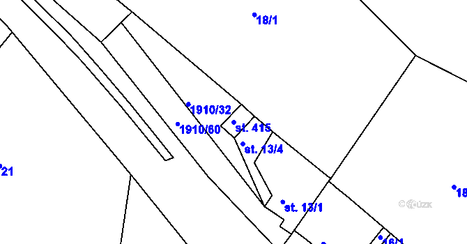 Parcela st. 415 v KÚ Fojtov, Katastrální mapa