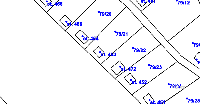 Parcela st. 453 v KÚ Fojtov, Katastrální mapa