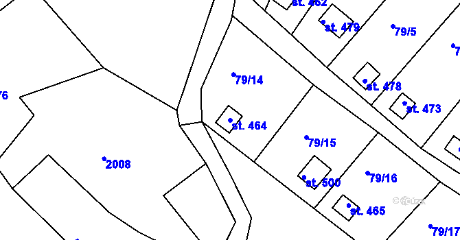 Parcela st. 464 v KÚ Fojtov, Katastrální mapa