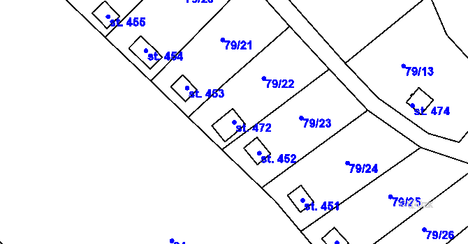 Parcela st. 472 v KÚ Fojtov, Katastrální mapa