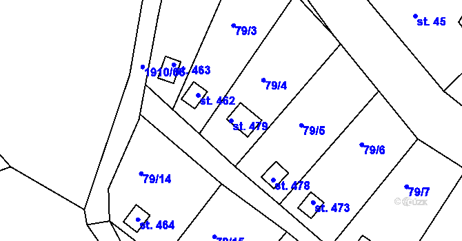 Parcela st. 479 v KÚ Fojtov, Katastrální mapa