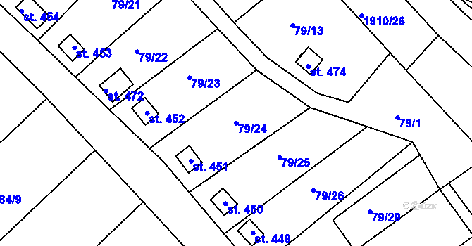 Parcela st. 79/24 v KÚ Fojtov, Katastrální mapa