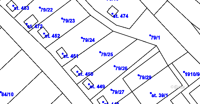 Parcela st. 79/25 v KÚ Fojtov, Katastrální mapa