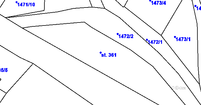 Parcela st. 361 v KÚ Pozorka u Nejdku, Katastrální mapa