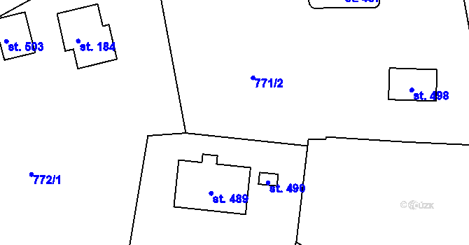 Parcela st. 771/7 v KÚ Smolné Pece, Katastrální mapa