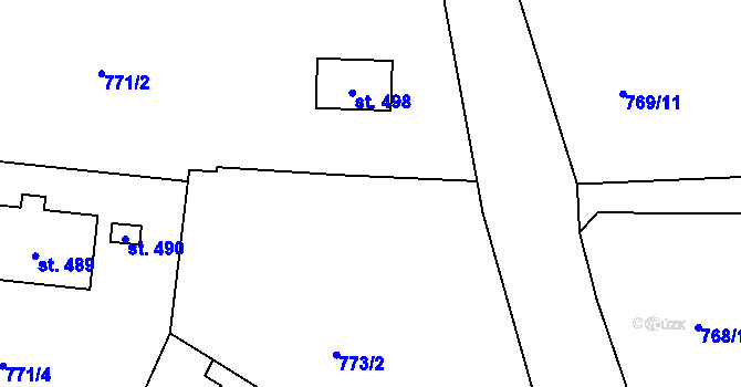 Parcela st. 771/8 v KÚ Smolné Pece, Katastrální mapa