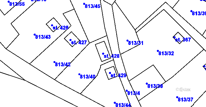 Parcela st. 428 v KÚ Smolné Pece, Katastrální mapa