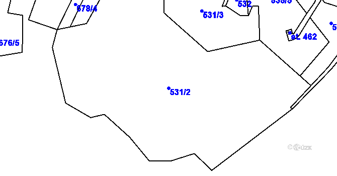 Parcela st. 531/2 v KÚ Smolné Pece, Katastrální mapa