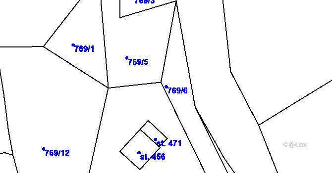Parcela st. 769/6 v KÚ Smolné Pece, Katastrální mapa