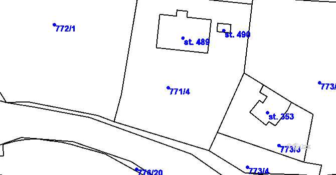 Parcela st. 771/4 v KÚ Smolné Pece, Katastrální mapa