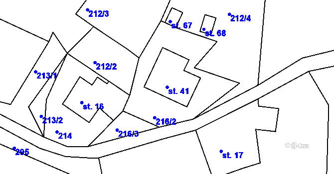 Parcela st. 41 v KÚ Vysoká Štola, Katastrální mapa