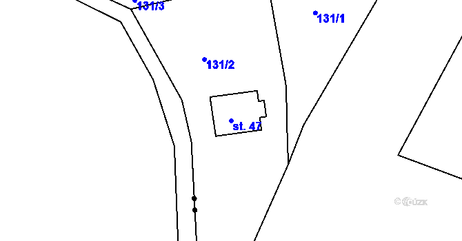 Parcela st. 47 v KÚ Vysoká Štola, Katastrální mapa