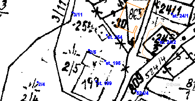 Parcela st. 2 v KÚ Dolní Folmava, Katastrální mapa