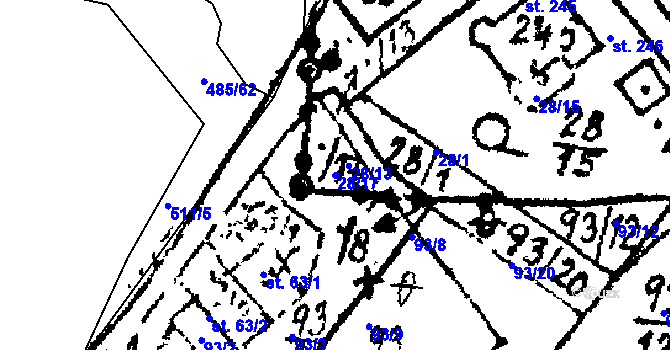 Parcela st. 28/17 v KÚ Dolní Folmava, Katastrální mapa