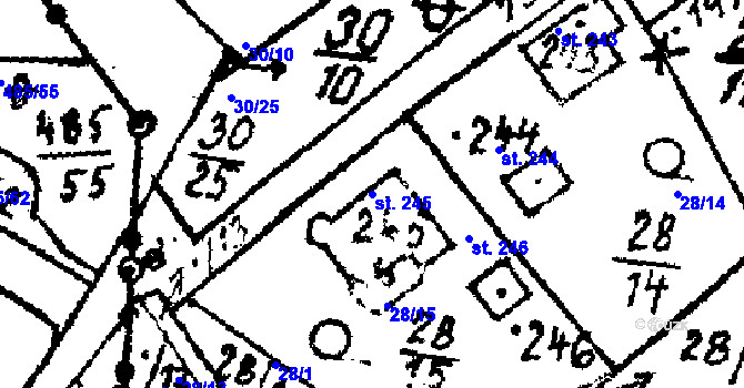 Parcela st. 245 v KÚ Dolní Folmava, Katastrální mapa
