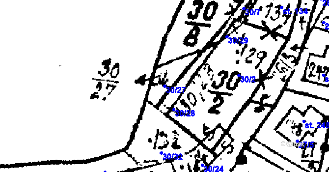 Parcela st. 30/27 v KÚ Dolní Folmava, Katastrální mapa