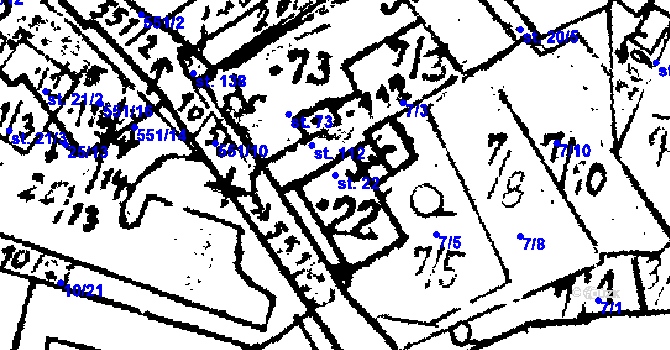 Parcela st. 22 v KÚ Horní Folmava, Katastrální mapa