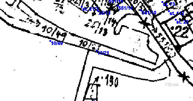 Parcela st. 10/21 v KÚ Horní Folmava, Katastrální mapa